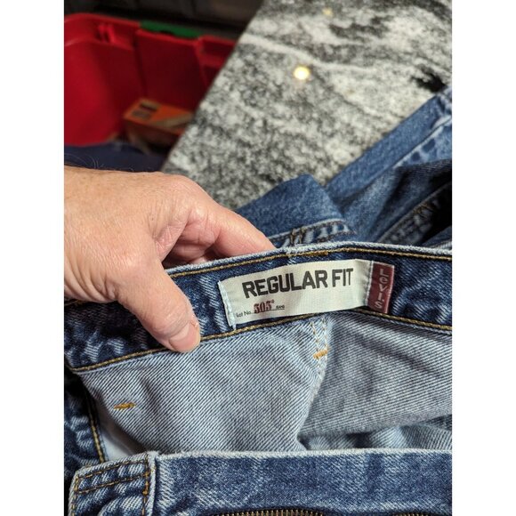 Levi's 505 Jeans Mens 38x32 Blue Jeans Regular Fit 5 Pockets Denim Pants - Picture 9 of 10